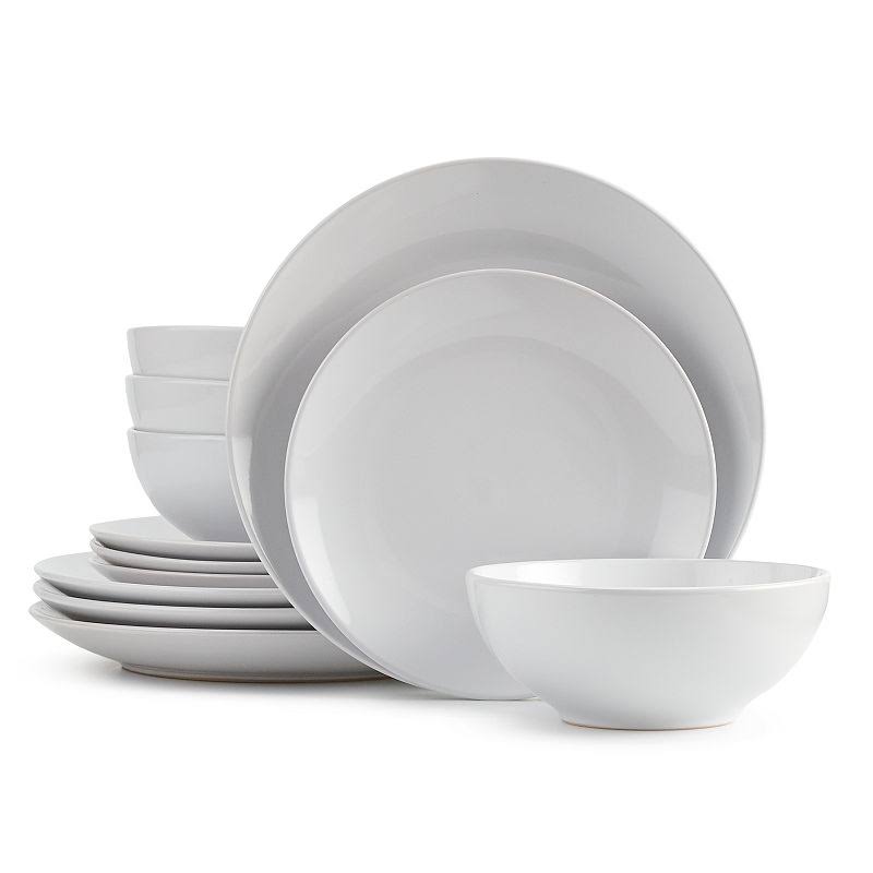 The Big One Solid Coupe 12-pc. Dinnerware Set, White
