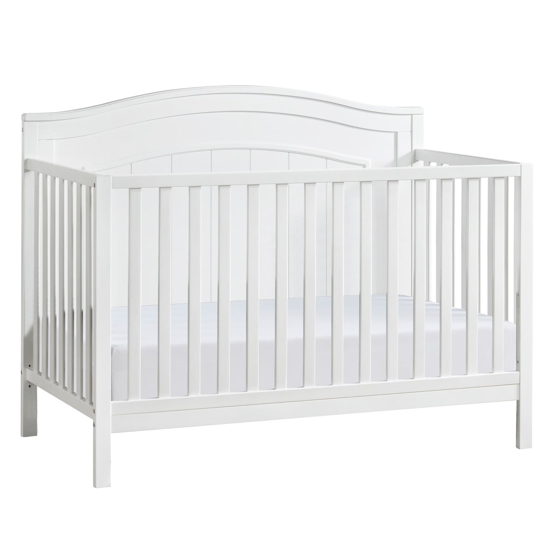 Oxford Baby North Bay 4 - in - 1 Convertible Crib, Snow White, GREENGUARD Gold Certified, Wooden Crib